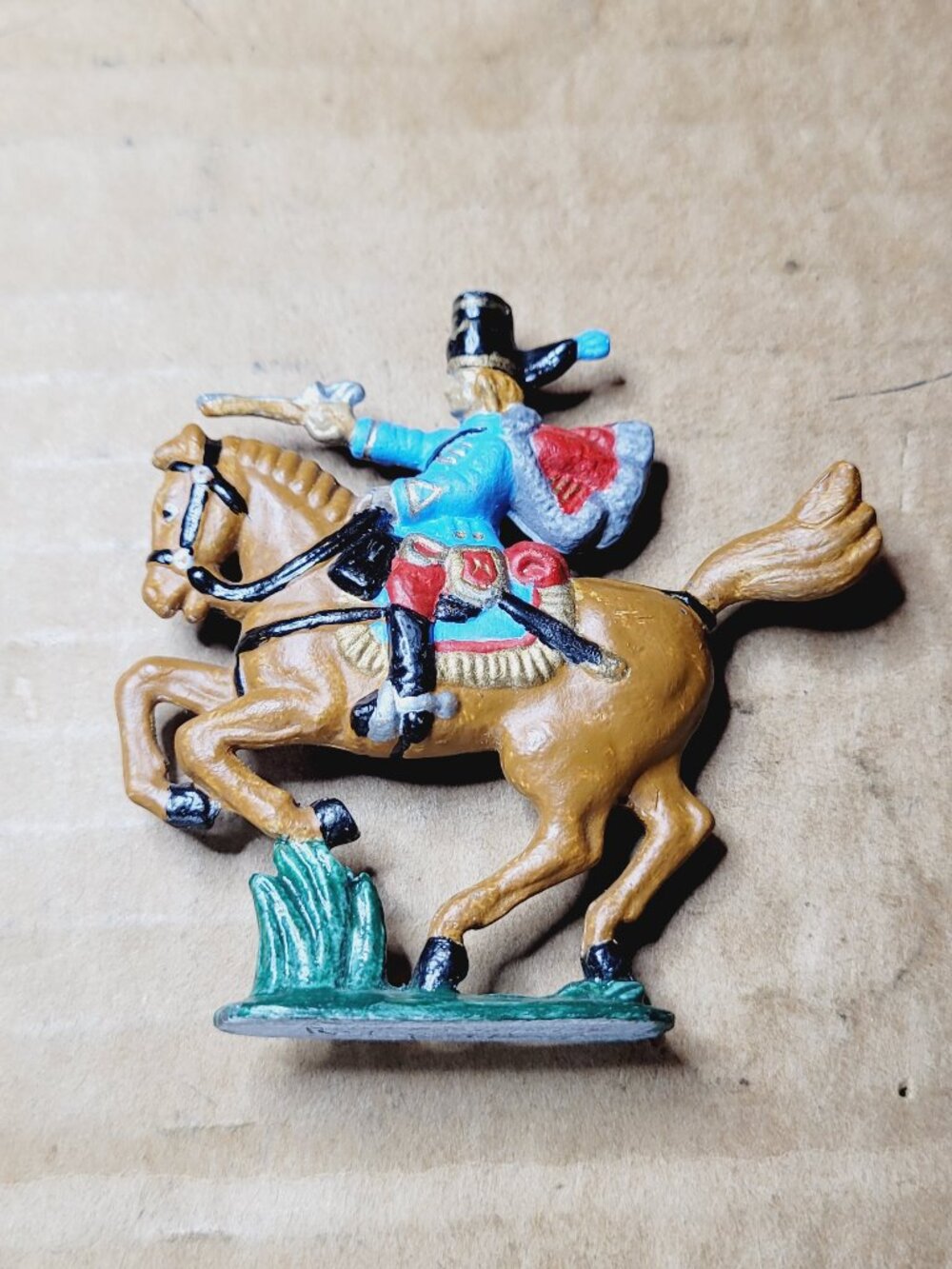 Vintage Rider with Gun Lead Soldier German Hand Painted  Zinnfiguren